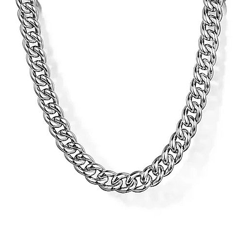 Sterling Silver Cuban Link Chain Necklace, 22in.