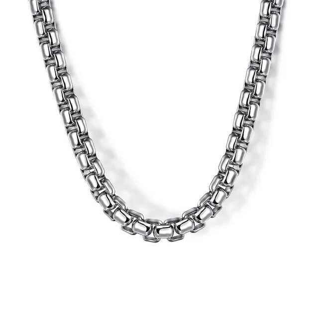 Sterling Silver Solid Round Box Chain, 22in.
