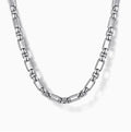 Sterling Silver Solid Rectangluar Figaro Chain