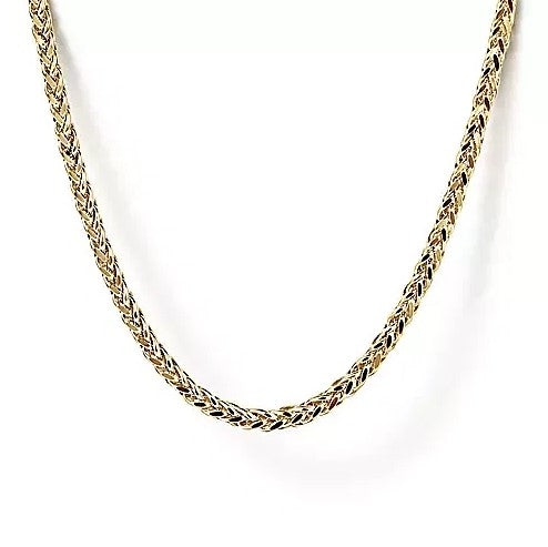 14K Yellow Gold Satin Wheat Chain