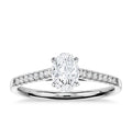 14K White Oval Traditional Diamond Engagement Ring