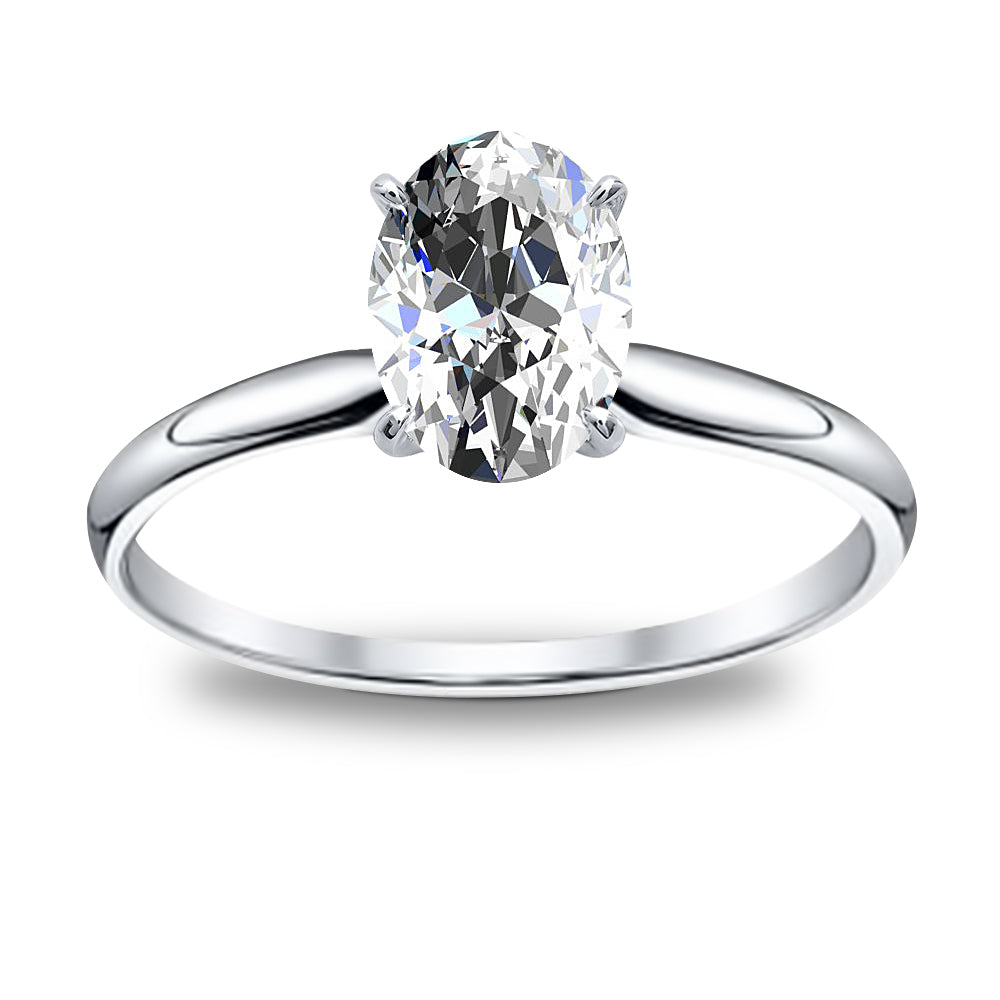 Oval Diamond Solitaire Ring