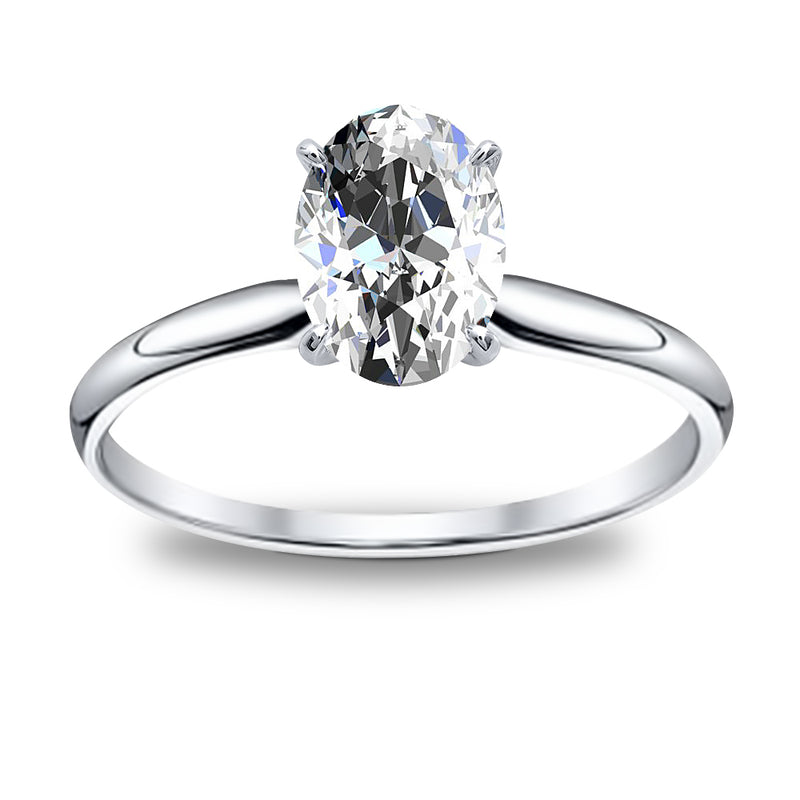 Oval Diamond Solitaire Ring