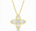 18K Gold Motif Marquise Diamond Necklace