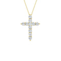 14K Yellow Gold Lab Grown Diamond Cross Pendant