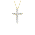14K Yellow Gold Lab Grown Diamond Cross Pendant