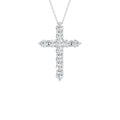 14K White Gold Lab Grown Diamond Cross Pendant