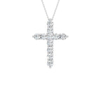 14K White Gold Lab Grown Diamond Cross Pendant