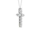 14K White Gold Lab Grown Diamond Cross Pendant