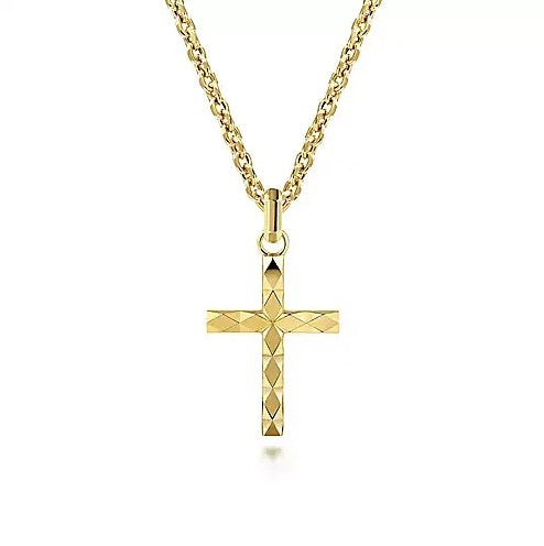 14K Yellow Gold Cross Pendant