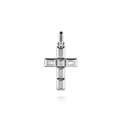 Sterling Silver Geometric Cross Pendant