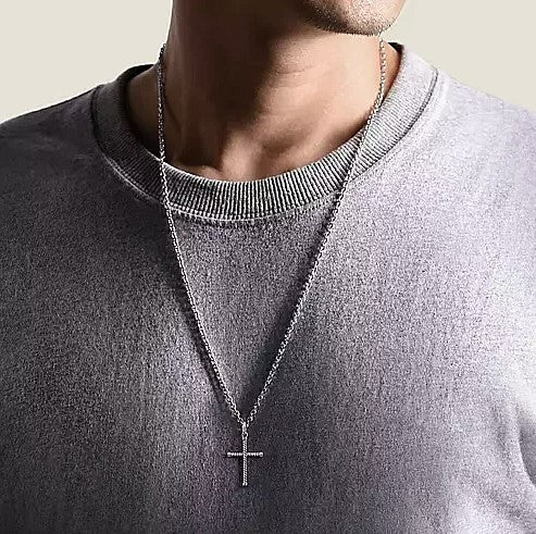 Sterling Silver Twisted Rope Cross Pendant