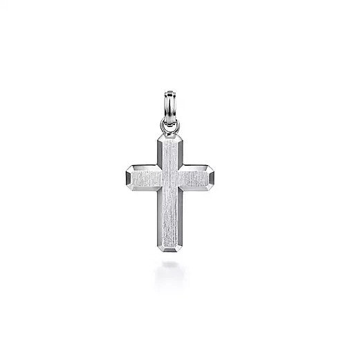Sterling Silver Brushed Cross Pendant