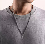 Sterling Silver Brushed Cross Pendant