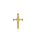 14K Yellow Gold Twisted Rope Cross Pendant