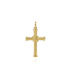 14K Yellow Gold Twisted Rope Cross Pendant