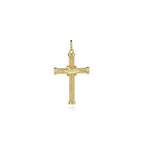 14K Yellow Gold Twisted Rope Cross Pendant