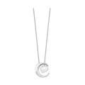 Sterling Sliver Moon and Heart Diamond Pendant