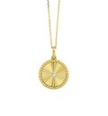 10K Yellow Gold Fluted Medallion Necklace