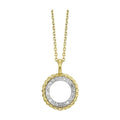 14K Yellow Gold Rope Circle Diamond Necklace