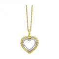 14K Yellow Gold Rope Heart Diamond Necklace