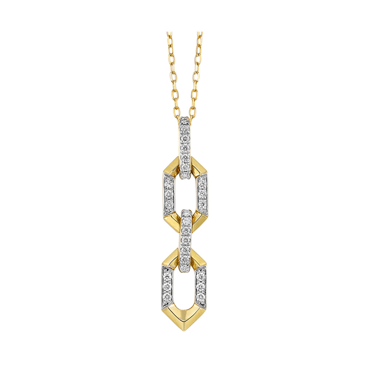 14K Yellow Gold Drop Diamond Necklace