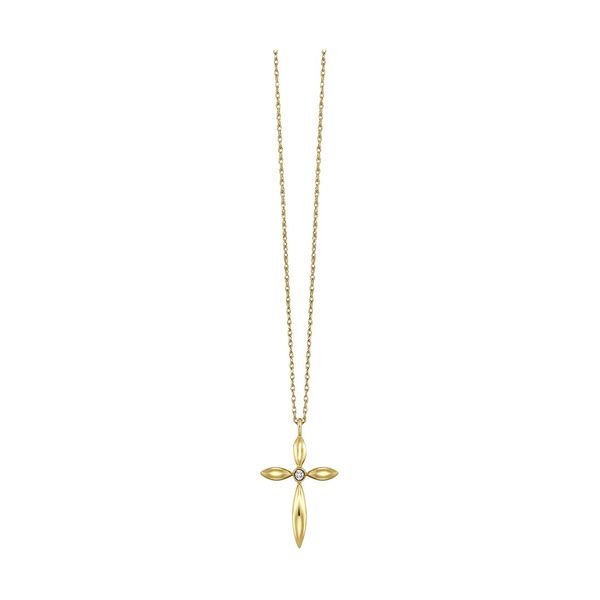 10K Yellow Gold Diamond Cross Pendant