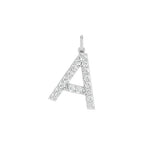 14K White Gold Lab Grown Diamond Initial Necklace