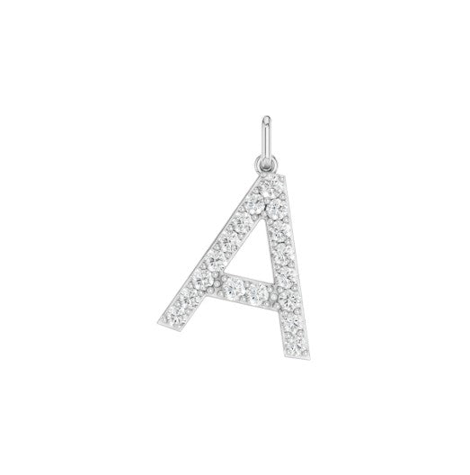 14K White Gold Lab Grown Diamond Initial Necklace