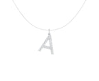 14K White Gold Lab Grown Diamond Initial Necklace