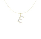 14K Yellow Gold Lab Grown Diamond Initial Necklace
