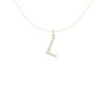 14K Yellow Gold Lab Grown Diamond Initial Necklace