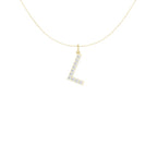 14K Yellow Gold Lab Grown Diamond Initial Necklace