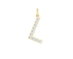 14K Yellow Gold Lab Grown Diamond Initial Necklace