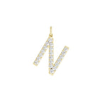 14K Yellow Gold Lab Grown Diamond Initial Necklace