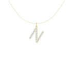 14K Yellow Gold Lab Grown Diamond Initial Necklace