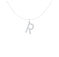 14K White Gold Lab Grown Diamond Initial Necklace