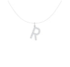 14K White Gold Lab Grown Diamond Initial Necklace