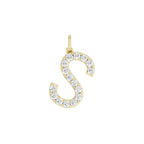 14K Yellow Gold Lab Grown Diamond Initial Necklace