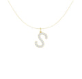 14K Yellow Gold Lab Grown Diamond Initial Necklace