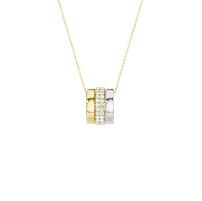 Two Tone 14K Gold Lab Grown Diamond Pendant