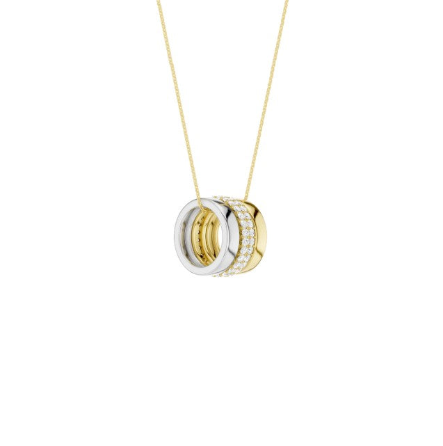 Two Tone 14K Gold Lab Grown Diamond Pendant