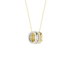 Two Tone 14K Gold Lab Grown Diamond Pendant