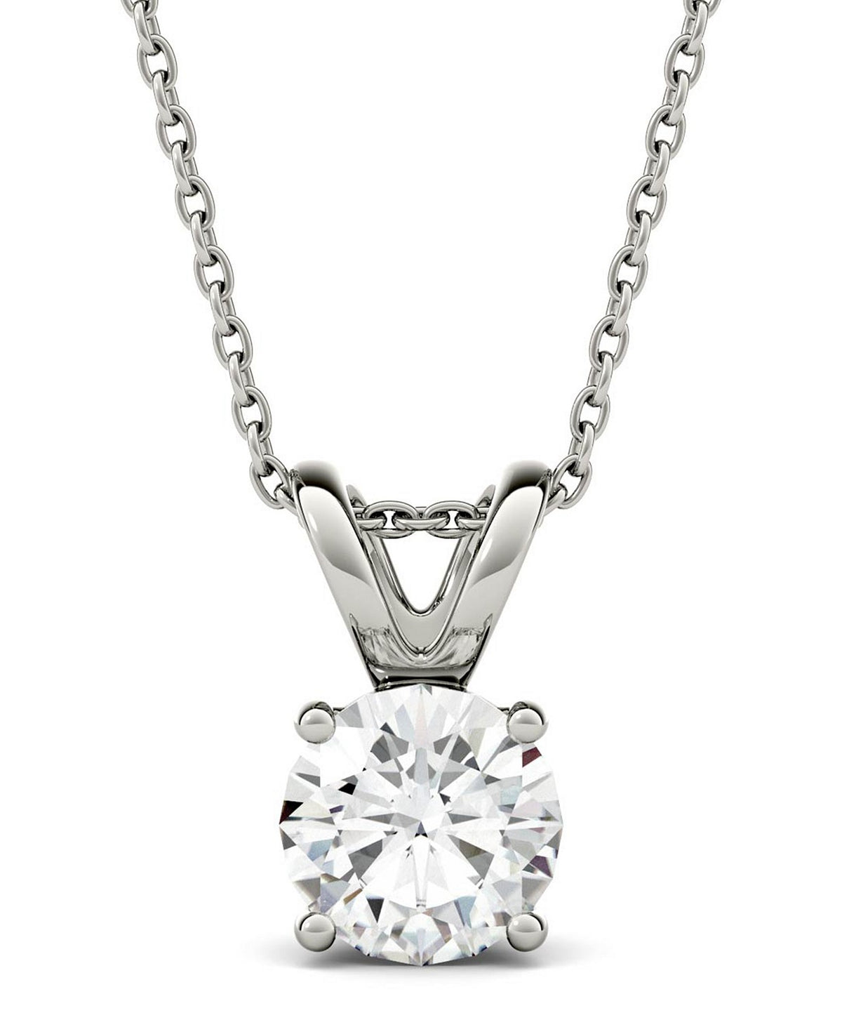 14K White Gold Diamond Pendant