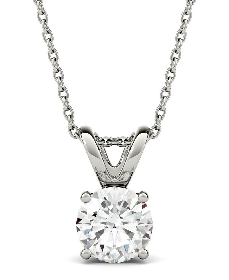 14K White Gold Diamond Pendant