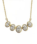14K Gold Diamond Oval Bezel Necklace
