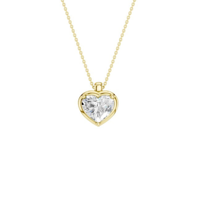 14K Yellow Gold Lab Grown Diamond Bezel Pendant