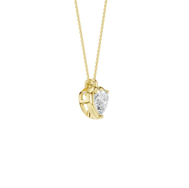 14K Yellow Gold Lab Grown Diamond Bezel Pendant