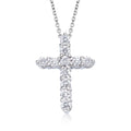 14K White Gold Diamond Cross Pendant
