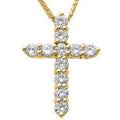 Lady's 14 Karat Yellow Gold Diamond Cross Pendant